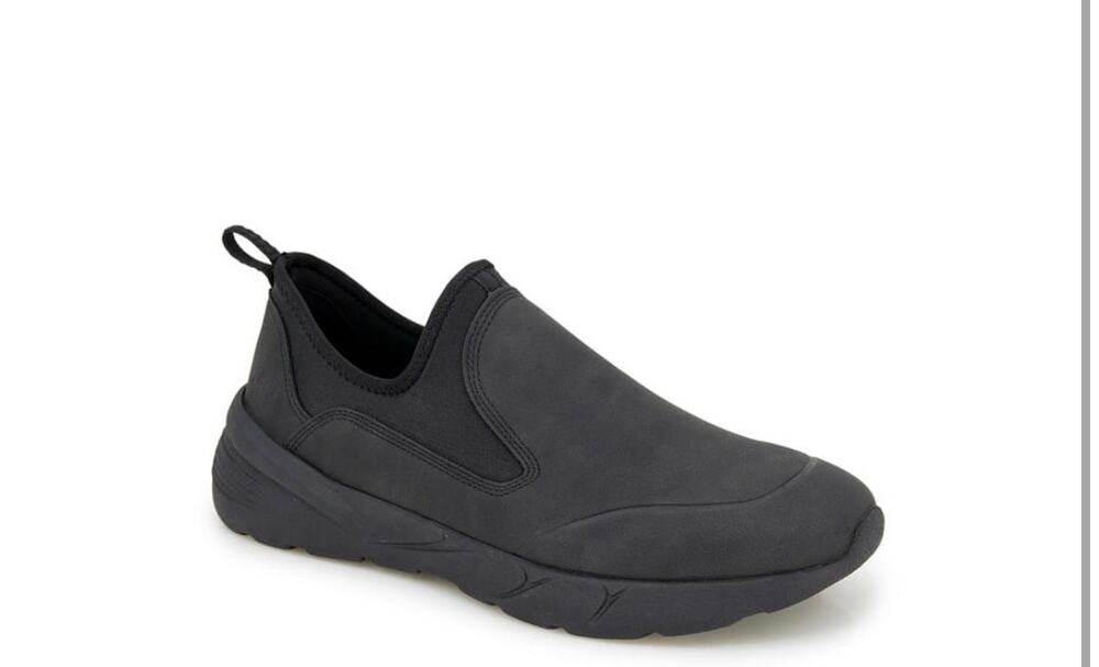 JBU Darren Men Slip On Sneakers Black Casual Walking Shoes Size 10.5 M